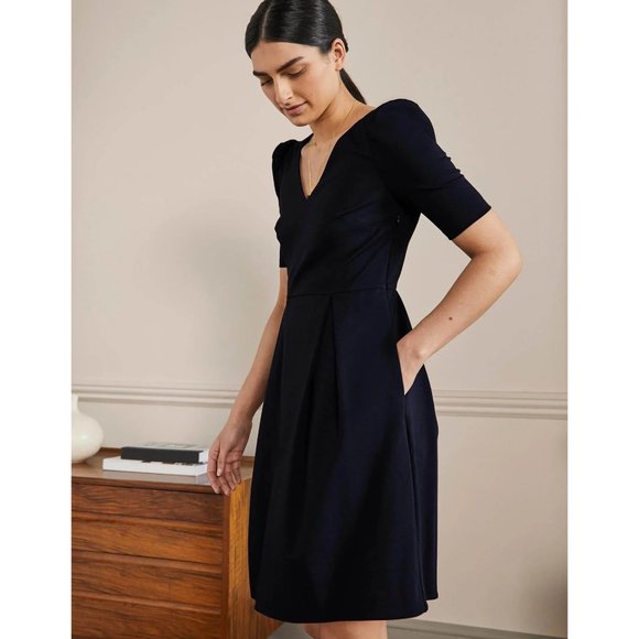 Boden Puff Shoulder Jersey Dress 8 NWT - Picture 2 of 6